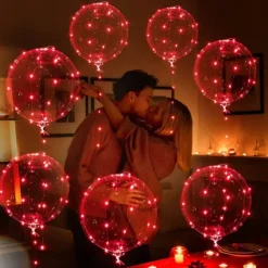 Elegant Wedding Reception Party LED Balloon Luminous Party Wedding Supplies Decoration Transparent Bubble Decoration Birthday Party Wedding LED Balloons String Lights Christmas Gift