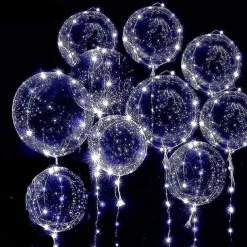 Elegant Wedding Reception Party LED Balloon Luminous Party Wedding Supplies Decoration Transparent Bubble Decoration Birthday Party Wedding LED Balloons String Lights Christmas Gift