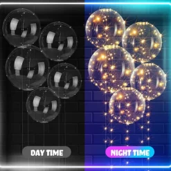 Elegant Wedding Reception Party LED Balloon Luminous Party Wedding Supplies Decoration Transparent Bubble Decoration Birthday Party Wedding LED Balloons String Lights Christmas Gift