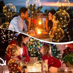 Elegant Wedding Reception Party LED Balloon Luminous Party Wedding Supplies Decoration Transparent Bubble Decoration Birthday Party Wedding LED Balloons String Lights Christmas Gift