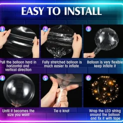 Elegant Wedding Reception Party LED Balloon Luminous Party Wedding Supplies Decoration Transparent Bubble Decoration Birthday Party Wedding LED Balloons String Lights Christmas Gift