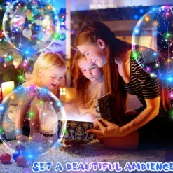 Elegant Wedding Reception Party LED Balloon Luminous Party Wedding Supplies Decoration Transparent Bubble Decoration Birthday Party Wedding LED Balloons String Lights Christmas Gift