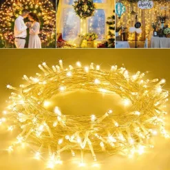 Elegant Wedding Reception Party Battery-Powered LED Festoon String Lights, Christmas String Fairy Lights 3/6/10M 30/40/80 LEDs for Bedroom, Wedding, Party & Valentine's Day Decor - 4pcs/1pc