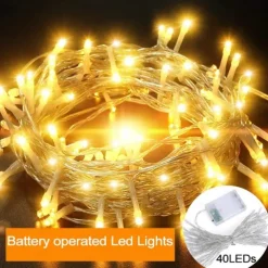 Elegant Wedding Reception Party Battery-Powered LED Festoon String Lights, Christmas String Fairy Lights 3/6/10M 30/40/80 LEDs for Bedroom, Wedding, Party & Valentine's Day Decor - 4pcs/1pc