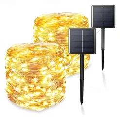 Elegant Wedding Reception Party 1/2Packs Outdoor Solar Fairy String Light 22M 200LEDs 8 Modes Garden Twinkle Lights Waterproof for Wedding Party Patio Decoration Christmas