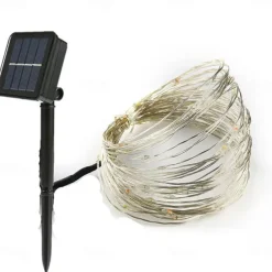 Elegant Wedding Reception Party Outdoor Solar LED String Lights Wedding Decoration 10M 33ft 100 LED 8 Lighting Modes Waterproof Fairy Lights Garden Christmas Wedding Birthday Party Holiday Decoration