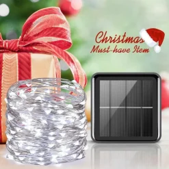 Elegant Wedding Reception Party Outdoor Solar LED String Lights Wedding Decoration 10M 33ft 100 LED 8 Lighting Modes Waterproof Fairy Lights Garden Christmas Wedding Birthday Party Holiday Decoration