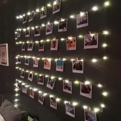 Elegant Wedding Reception Party Photo Clip LED String Lights 5M with 40 Clips for Dorm Party Garland Fairy Lights Christmas Decoration Party Wedding Bedroom Wall Bar Cabinet USB Powered