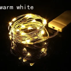 Elegant Wedding Reception Party 1pcs Button Battery Operated LED String Lights Silver Copper Wire 2m 20LED Fairy LED Holiday Decoration for Christmas Wedding