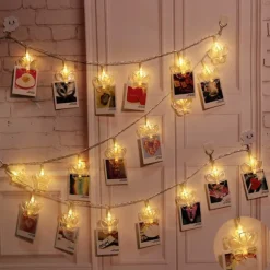 Elegant Wedding Reception Party LED Photo Clip String Lights Star Heart Butterfly for Weddings Holidays Party Christmas Bedroom Decroation 6M 40 LEDs