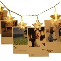 Elegant Wedding Reception Party LED Photo Clip String Lights Star Heart Butterfly for Weddings Holidays Party Christmas Bedroom Decroation 6M 40 LEDs