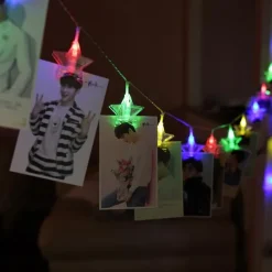 Elegant Wedding Reception Party LED Photo Clip String Lights Star Heart Butterfly for Weddings Holidays Party Christmas Bedroom Decroation 6M 40 LEDs