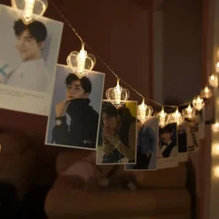 Elegant Wedding Reception Party LED Photo Clip String Lights Star Heart Butterfly for Weddings Holidays Party Christmas Bedroom Decroation 6M 40 LEDs