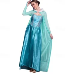 Elsa Dress Cosplay Costume Cosplay Vacation Dress Movie Cosplay for Women's Adults' Christmas Carnival