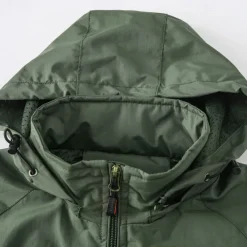 Embroidered Casual Men's Lightweight Waterproof Hooded Rain Jacket Outdoor Raincoat Shell Jacket for Hiking Travel