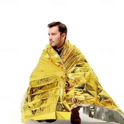 Emergency Silver Mylar Thermal Compact Waterproof Blankets For First Aid Kits, Natural Disasters Equipment, Retain Body Heat, Keeps You Warm Dimension After Opening 82*51in