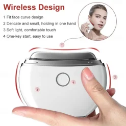 EMS Face Guasha Massager with Red/Blue/Purple Light 42 Heat Massage Microcurrent Machine for Anti-Aging Anti-Wrinkles Face Lifting Body Relief