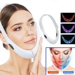 EMS Face Lift Device LED Photon Therapy Vibratory Face Massager Face Slimming Double Chin Removal V-Line Lift Belt Skin care product