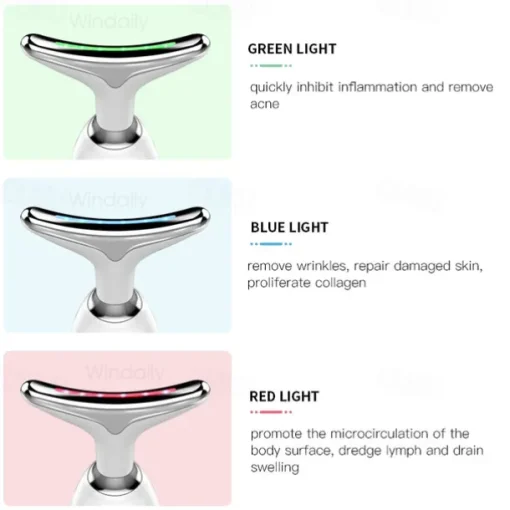 EMS Microcurrent Face Neck Beauty Device LED Photon Firming Rejuvenation Anti Wrinkle Thin Double Chin Skin Care Facial Massager