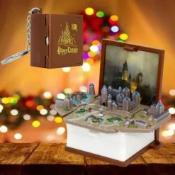 Enchanted Castle Keychain for KidsBackpack toyBrownMini toys for boys and GirlsHarry funko pop keychainsMiniatures Toys for 8-12Enchanted Castle Scene for WomenMenChildren Birthday Gift