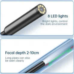 Endoscope Camera with Light Waterproof Snake Inspection Endoscope with 8 LED Lights 2.0 Megapixel HD Camera for iOS & Android Phones