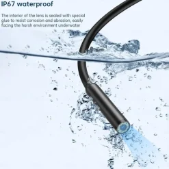 Endoscope Camera with Light Waterproof Snake Inspection Endoscope with 8 LED Lights 2.0 Megapixel HD Camera for iOS & Android Phones