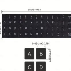 English Keyboard Stickers for Laptop Desktop Matte Keyboard Letters Replacement 1pc