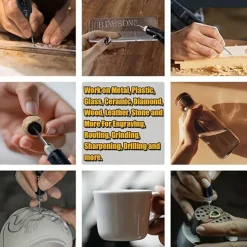 Engraving Tool Kit Multi-Functional Electric Corded Micro Engraver Etching Pen DIY Rotary Tool For Jewelry Glass Wood Metal Ceramic Plastic(U.S Model)