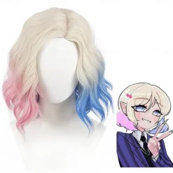 Enid Sinclair Wig.Enid Sinclair Cosplay WigCostume Wigs White Short Wavy Gradient Wig Women Girls Synthetic Hair Carnival Party Halloween Wigs