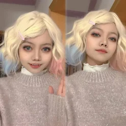 Enid Sinclair Wig.Enid Sinclair Cosplay WigCostume Wigs White Short Wavy Gradient Wig Women Girls Synthetic Hair Carnival Party Halloween Wigs