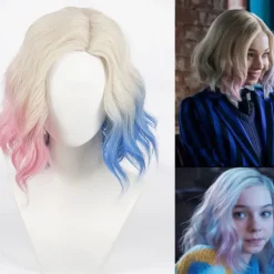 Enid Sinclair Wig.Enid Sinclair Cosplay WigCostume Wigs White Short Wavy Gradient Wig Women Girls Synthetic Hair Carnival Party Halloween Wigs