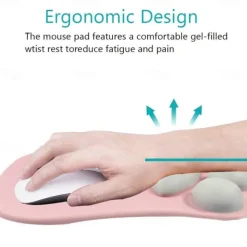 Ergonomic 3D Mouse Pad with Wrist Support Cute Cat Paw Soft Comfortable Silicone Wrist Rest Mice Mat Anti-Slip Wrist Pad for Computer Office Computer Game