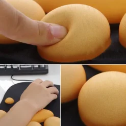 Ergonomic 3D Mouse Pad with Wrist Support Cute Cat Paw Soft Comfortable Silicone Wrist Rest Mice Mat Anti-Slip Wrist Pad for Computer Office Computer Game