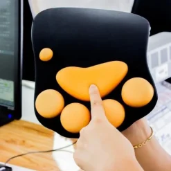 Ergonomic 3D Mouse Pad with Wrist Support Cute Cat Paw Soft Comfortable Silicone Wrist Rest Mice Mat Anti-Slip Wrist Pad for Computer Office Computer Game