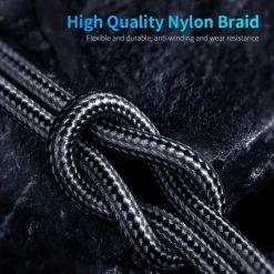 Essager Magnetic Charging Cable 540 Rotating Magnetic Phone Charger Nylon Braided Magnetic USB Cable For Phone Samsung Xiaomi Fast Charger Cord Phone Data Wire 3 In1