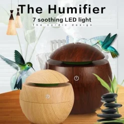 Essential oil diffuser with aroma USB ultrasonic humidifier for home aroma diffuser steam diffuser 7-color LED light 130 ML office