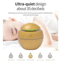 Essential oil diffuser with aroma USB ultrasonic humidifier for home aroma diffuser steam diffuser 7-color LED light 130 ML office