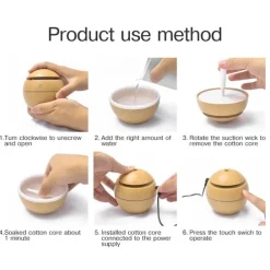 Essential oil diffuser with aroma USB ultrasonic humidifier for home aroma diffuser steam diffuser 7-color LED light 130 ML office