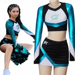 Euphoria Cheerleader Cosplay Costume School Uniform Movie Cosplay for Women's Teen Adults' Carnival New Year Bachelorette Party