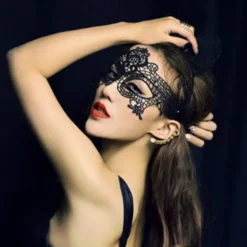 Europe And America Fashion Temperament Elegant Sexy Black Lace Face Mask For Women Girls Lover Date Party Jewelry Gift