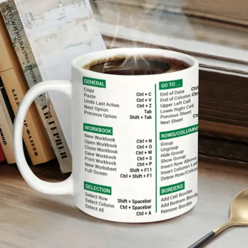 Excel Coffee Mug, Funny Gifts for Women Men Freak In The Sheets Mug Gifts for Boss CPA Friend Coworkers Accountant White Ceramic Office Mug 11.8 oz