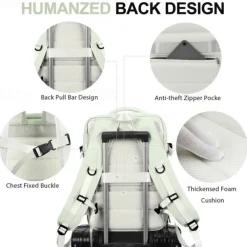 Expandable Travel Backpack with USB Charging Port – Large Capacity Carry-On Bag for Men and Women, Business, College, or Weekend Trips