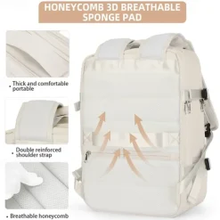 Expandable Travel Backpack with USB Charging Port – Large Capacity Carry-On Bag for Men and Women, Business, College, or Weekend Trips