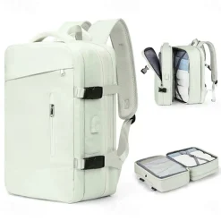 Expandable Travel Backpack with USB Charging Port – Large Capacity Carry-On Bag for Men and Women, Business, College, or Weekend Trips