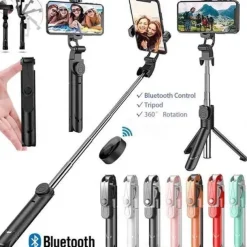 Extendable Handheld Selfie Stick Bluetooth Remote Control Three-in-one Integrated Self-timer Tripod Mobile Phone Bracket Remote Control for Selfies