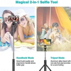 Extendable Handheld Selfie Stick Bluetooth Remote Control Three-in-one Integrated Self-timer Tripod Mobile Phone Bracket Remote Control for Selfies