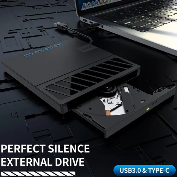 External CD/DVD Drive for Laptop 7 in 1 USB Ultra-Slim Portable CD/DVD Player Burner Compatible with External DVD Player for Laptop