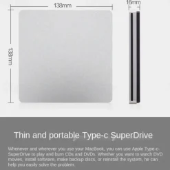 External DVD Burner Drive USB 3.0 Type-C Optical Drive Slim Slot-in CD DVD RW Burner Player USB C Superdrive for Window