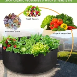 Extra Large Fabric Raised Planting Bed Round Flower Pot Planter Bag Garden Bed Bag Herb Flower Vegetable Plant