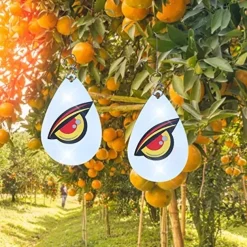 Eye Decoy to Scare Birds Away Bird Device with Hanging Outdoors Reflective Scarer and Bird Sticker Keep Birds Away Home and Garden Jewelry Christmas Tree Decor 1 PCS
